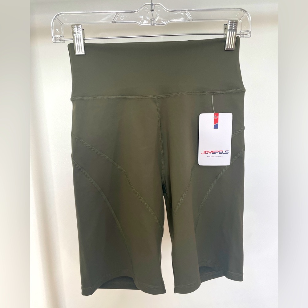 Olive Green Biker Shorts 0048